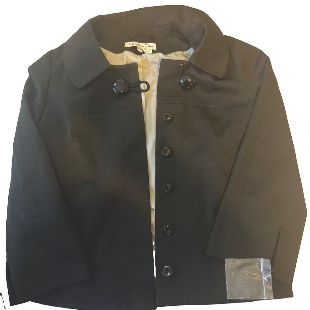Christian Dior Perfums Work Button Up Jacket Black Sz 32